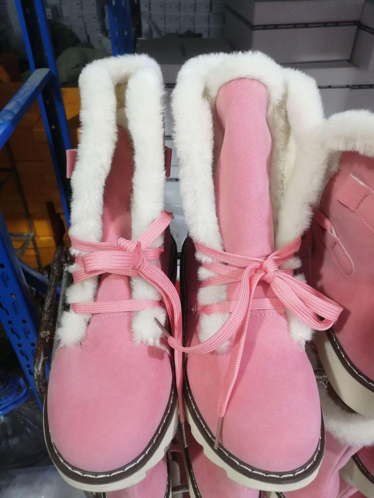 Damen Winter Schnür-Schnee- und Martin-Stiefel - Runde Zehenpartie, Große Größe, Kurze Baumwollstiefel