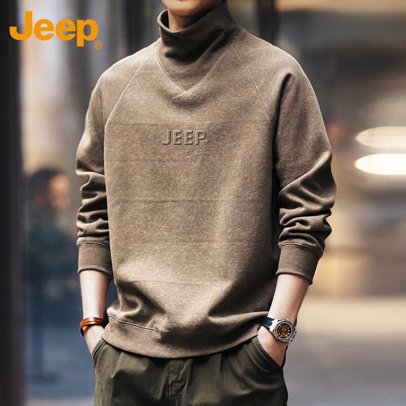 JEEP Men s Heavyweight Mock Neck Long Sleeve T-Shirt 2XL