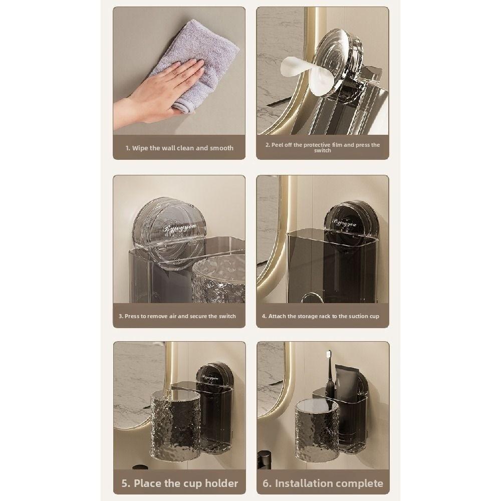 Quick-Drain Toothpaste Storage Rack Wall Mounted Toothbrush Dispenser with Cup  Home Use