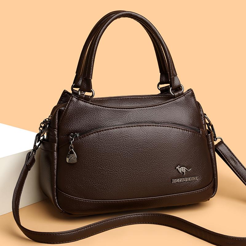 Women's Bag Middle-Aged Mother Bag Pu Shoulder Messenger Bag Handbag