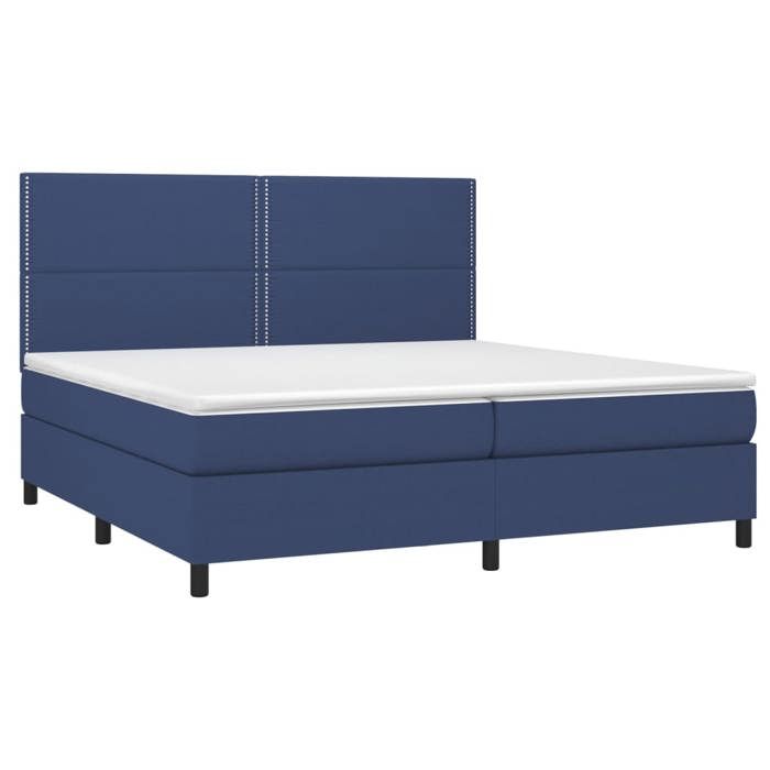 VidaXL Sommier à Lattes de Lit avec Matelas et LED, Lit Rembourré avec Tête de Lit, Lit Double, Lit Adulte de Chambre, 3134827