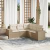 VidaXL Garden Lounge Set with Cushions 5 Pcs, Patio Sofas, Patio Furniture Set, Outdoor Furniture, Beige 3254885