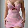 European & American Sexy Sheer Lingerie Set with Multi-Color Hip-Wrap Skirt