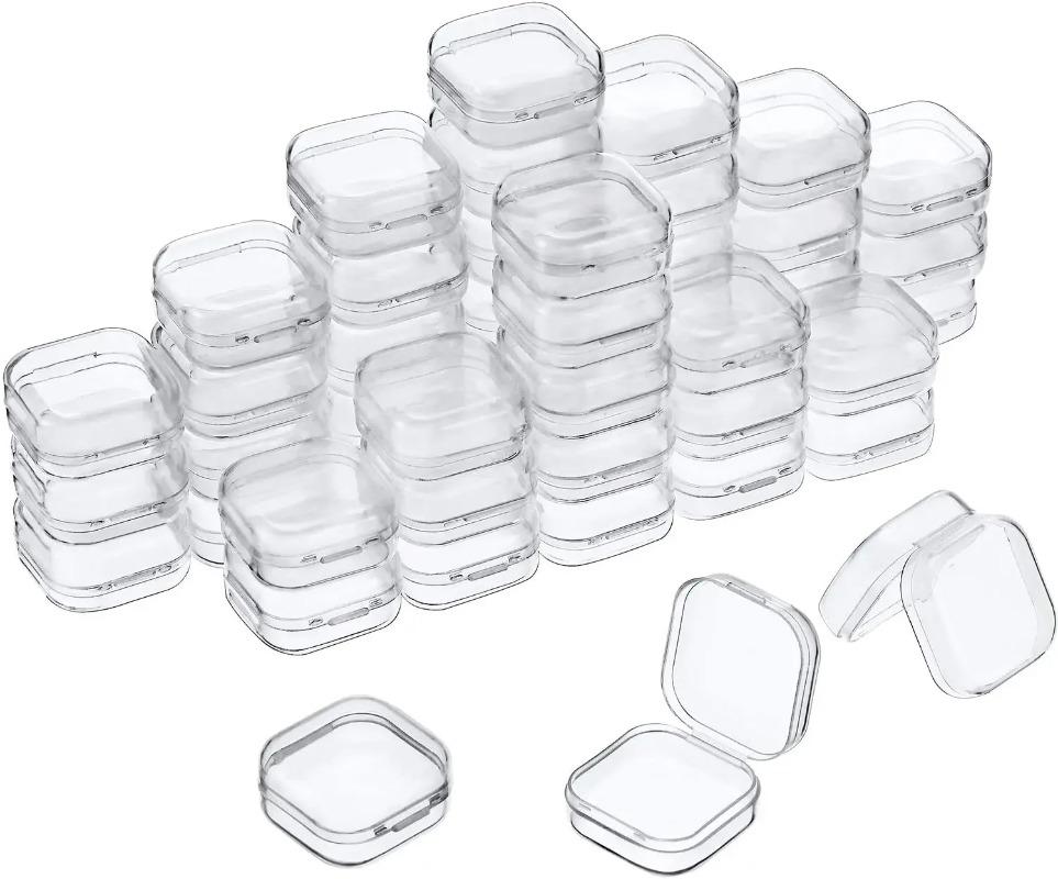 1~10PCS Small Boxes Clear Plastic Jewelry Storage Case Container Packaging Box Earrings Rings Beads Earplug Protection Box