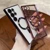 Luxury Plating For Magsafe Magnetic Clear Case For Samsung S25 Ultra S24 FE S23 Plus S22 S21 S20 Note 20 Lens Protection Cover