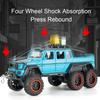 1:24 G63 6X6 Car NOMADISM Toy Mdoel Doors Opened Alloy Diecast Pull Back Sound Light Simulation Models Vehicle Toys Kid Gifts