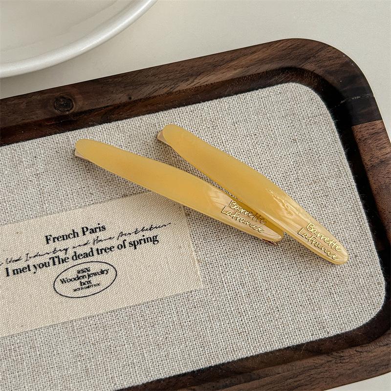 

2Pcs/Set Little Willow Leaf Hair Clip French Simple And Elegant Style Side Clip Bang Hairpin One Line Hair Clip