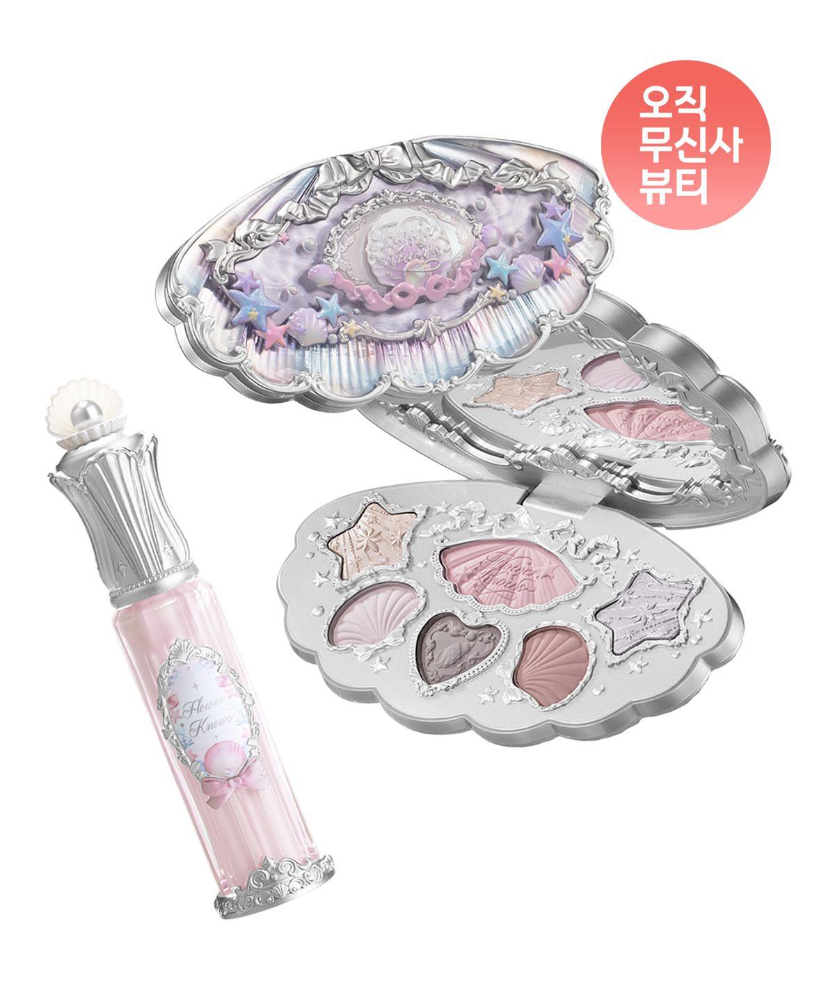Shell Jewel Collection 6-Color Makeup Palette + Nourishing Lip Glaze 01 Moonlight Pearl