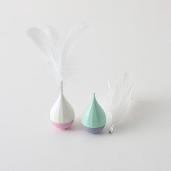 Roly-poly Cat Toy Soft Feather Bird Design Automatic Rebound Interactive Pet Toy Boredom Relief Cat Exercise Toy