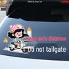 Funny Female Driver: Keep Distance Rear Windshield Sticker