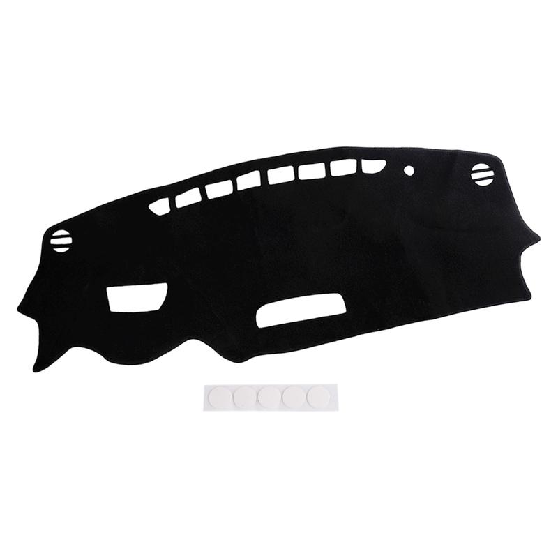 Black Polyester Car Non-Slip Dashmat Dashboard Cover Pad Protector with HUD Hole Fit for Mazda CX-3 2015- Left hand Drive