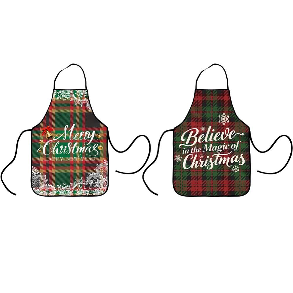 

Breathable Linen Adjustable Aprons Christmas Apron Kitchen Apron B