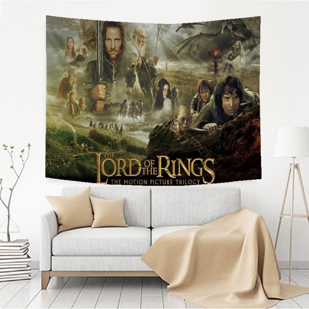L-Lord Of The Rings H-Hobbit Anime Tapestry Hippie Flower Wall Carpets Dorm Decor Cheap Hippie Wall Hanging