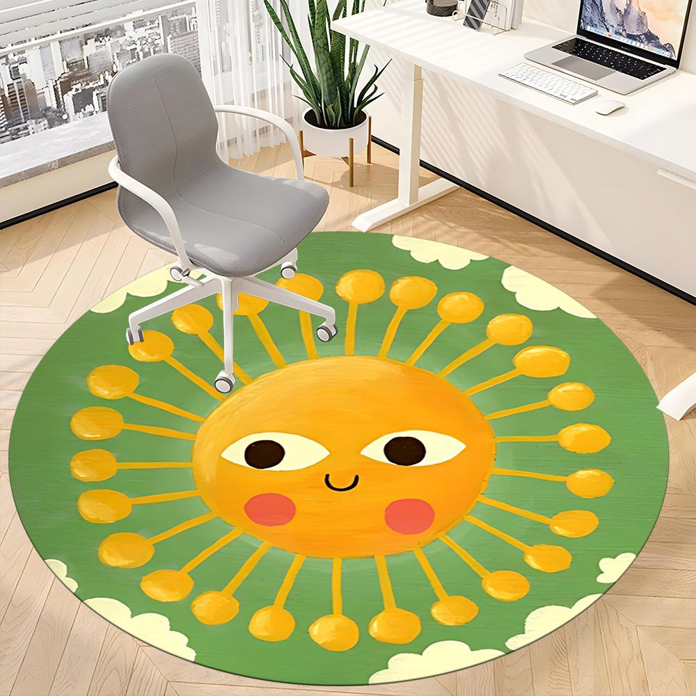 1pc Sunflower Chair Carpet for Office, Non-slip, Soft and Durable Office Rug, Perfect for Office Yy260127132