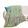 1pc Creative Flower Bird Print Flannel Blanket Comfortable Warm Soft Sofa Throw Blanket For All Seasons Office Bed TravelBlanket