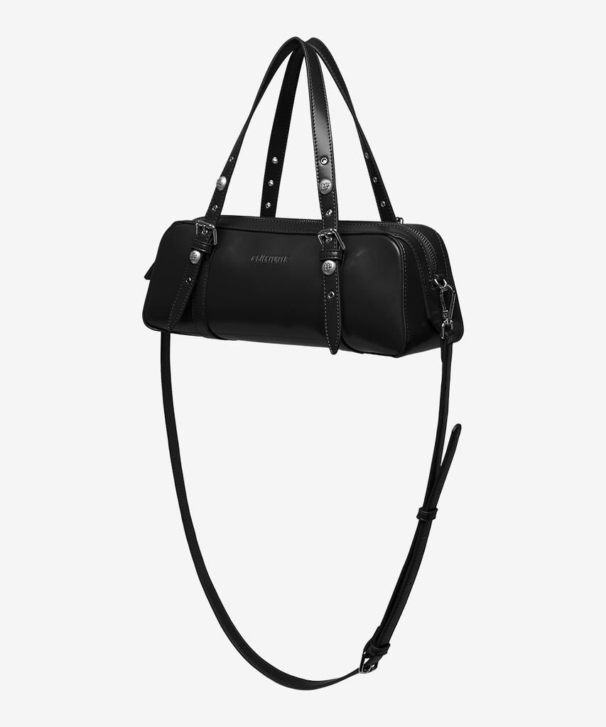 Black Purple Harness Boston Bag_Black