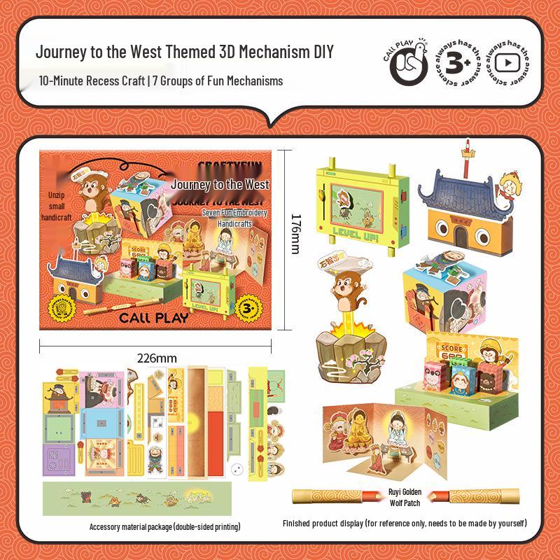 Journey to the West 3D Origami Mechanism DIY Toy for Kids