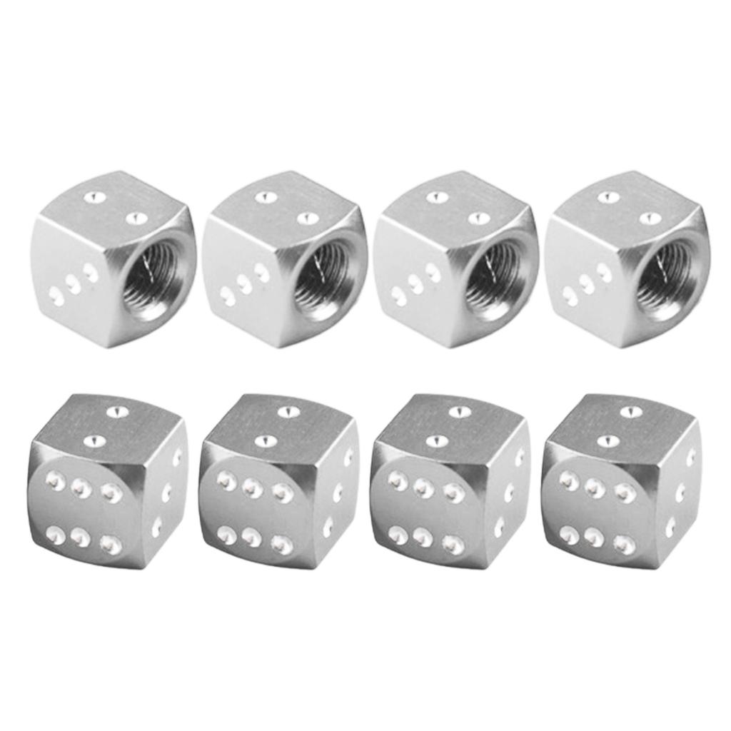 Dices Style Aluminum Tire Valves Stem Caps for Auto Car Motorcycle Wheel Valves Stem Tire Caps Trim Pack of 8