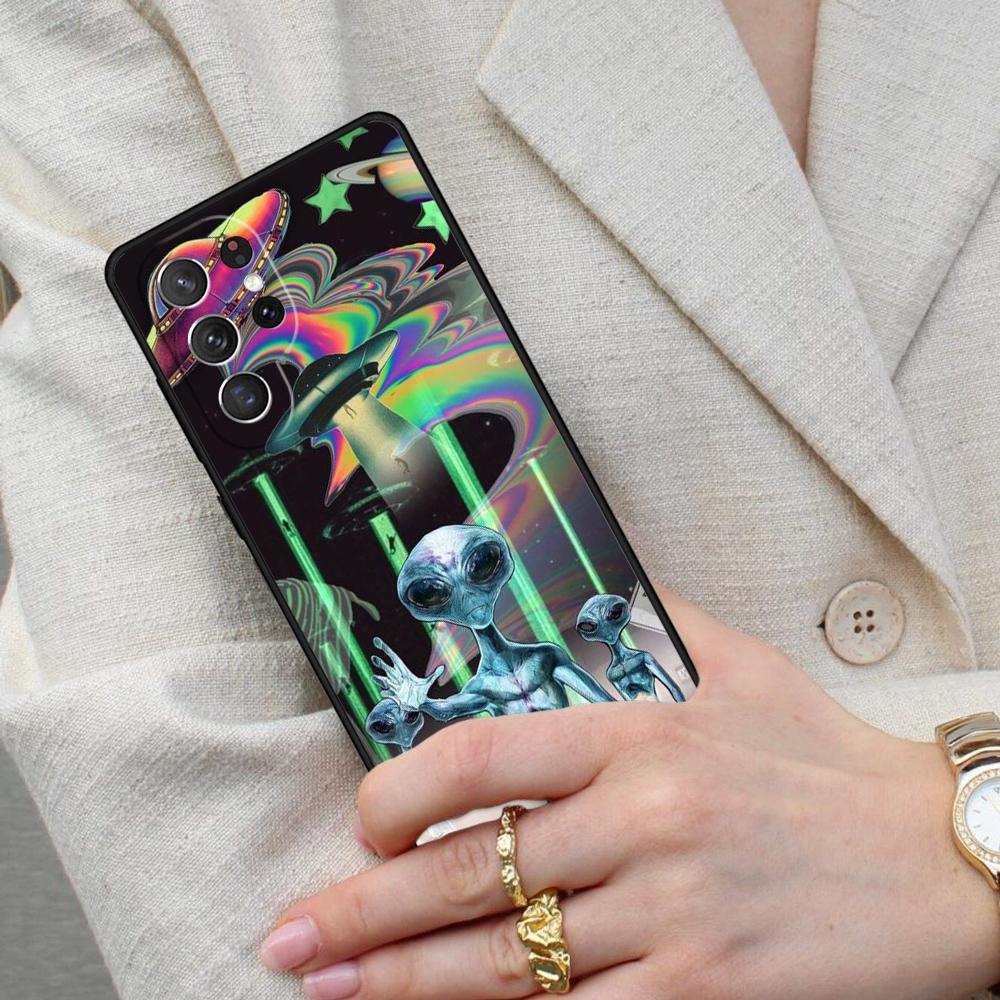 Aesthetics Cartoon Alien Space Funda Cell Phone Case for Samsung Galaxy S26 Ultra S25 S24 S23 S22 S21 S20 Note10 Cover