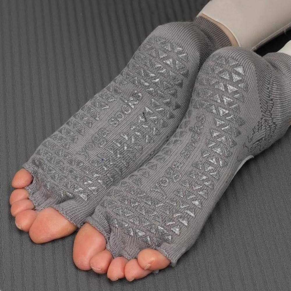 Yomoment Yoga Sports Pilates Socks, Socks, Non-Slip, Toeless, Five-Toe, Socks, Sweat-Resistant