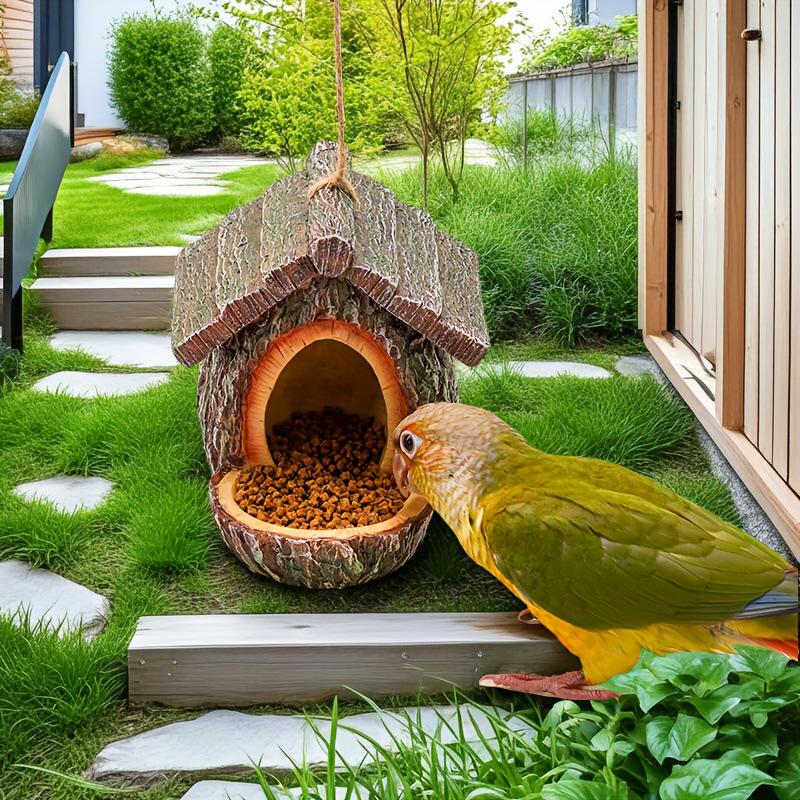 Wicker Resin Birdhouse Feeder: Outdoor Garden Decorative Ornament