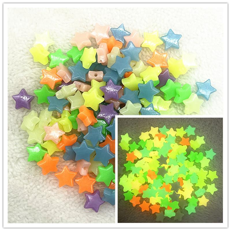 50pcs 11mm Strong Luminous Beads Glow In The Dark Fishing Loose Spacer Beads for Jewellery Marking DIY Bracelet Accessories