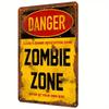 Zombie Zone Danger Sign Rustic Metal Wall Decor for Bar Garage Conference Room or Entertainment Area Iron Material R