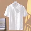 Loose Pure Cotton Embroidered Shirt Design Sensation Short Sleeve Women's Fashion Outlets Breathable Comfortable Casual Blouse