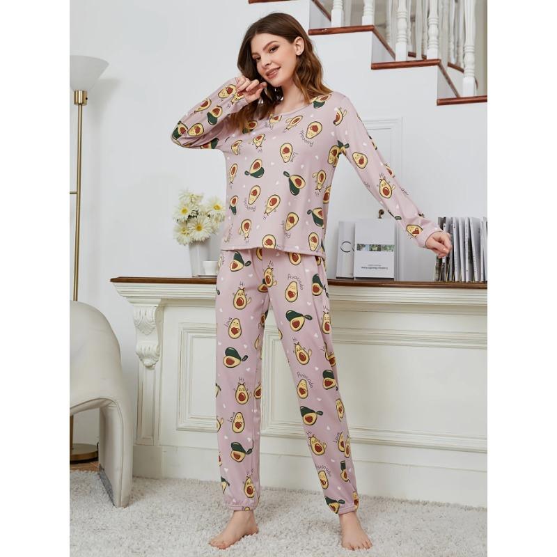 Autumn and Winter Models of Christmas Pajamas Homewear Set of Women's Milk Silk Printing Fabric Long-Sleeved Long Pants Suit