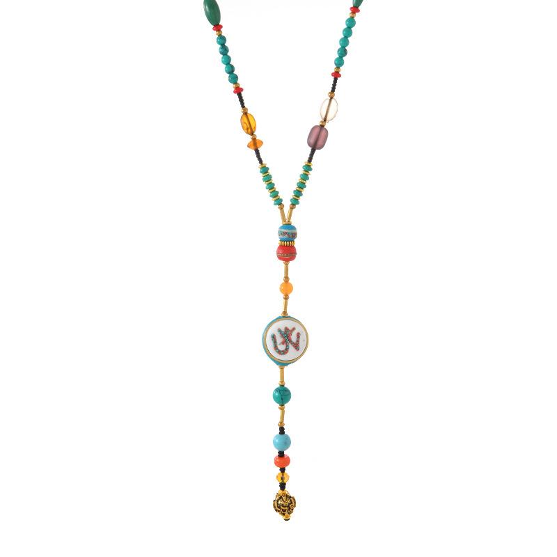 Original Design Nepalese Necklace Long Beaded Niche Exquisite Exotic Tibetan Women's Sweater Chain