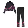 Girls Figure Skating Costume Long Sleeve Printed Sweatshirt Jacket Leggings Gymnastics Dance Practice