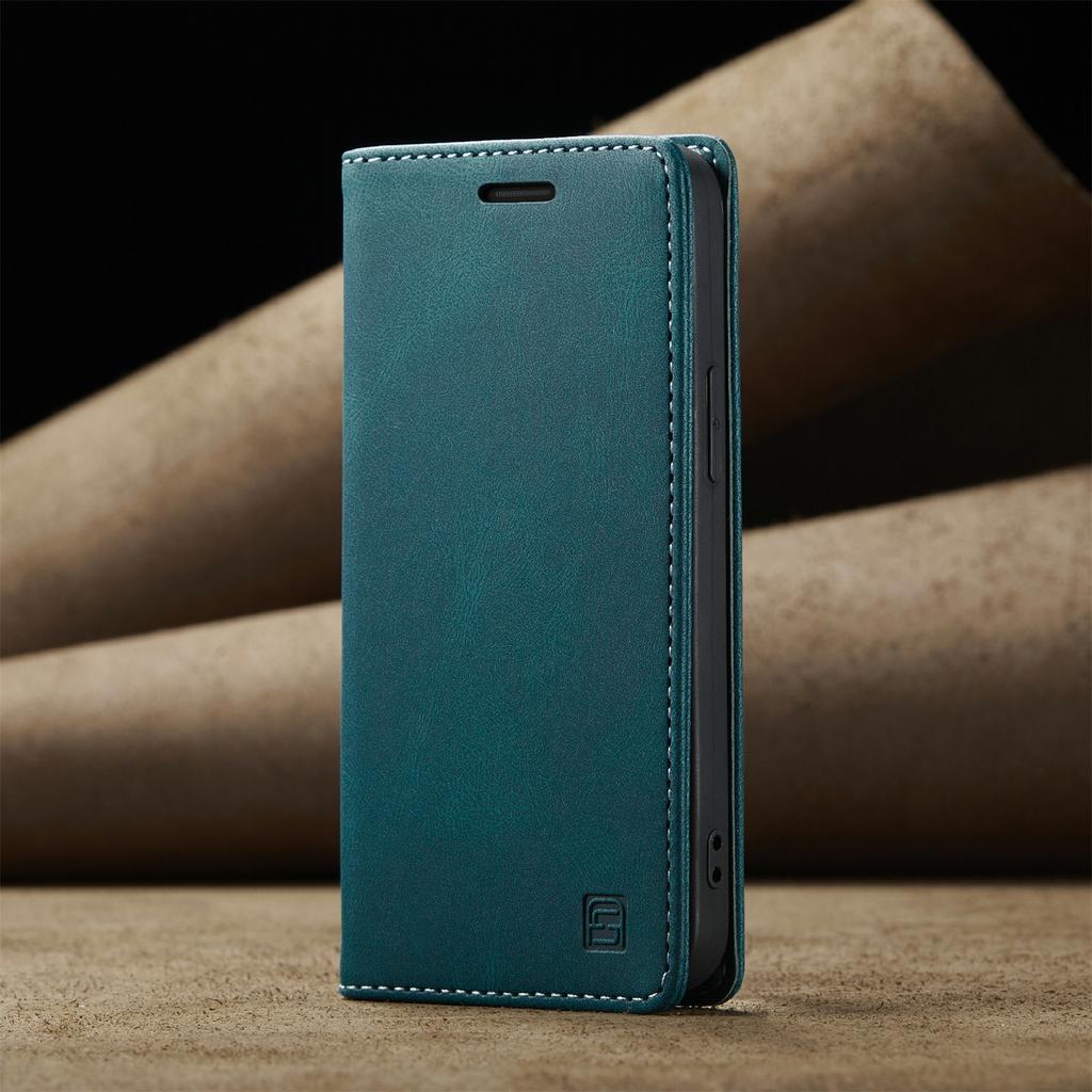 For iPhone 15 Plus Vintage Leather Flip Wallet Case with RFID Blocking Card Slot, Matte Retro Folio Cover for Women Men (4 Colors)