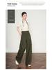 Women's Khaki High-Waist Loose Wide-Leg Banana Pants - Spring/Autumn 2026 Plus Size Casual