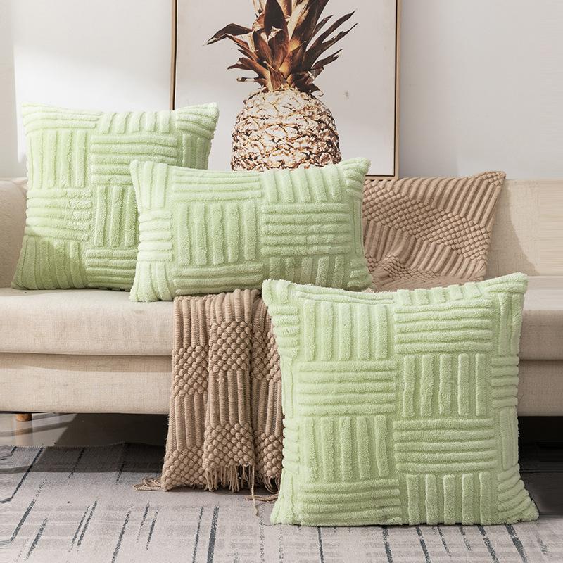 Push Pillowcase Without Core Braided Plush Pillowcase Office Sofa Waist Pillow Bed Head Cushion