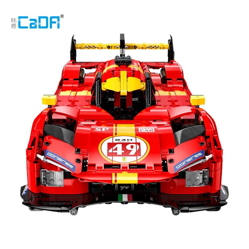 1518Pcs 1:10 Cada MOC City Remote Control Flame Racing Car Model Building Blocks RC V6 Sports Vehicle Bricks Toys Festival Gifts