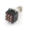 Set of 2 Switchcraft 3PDT Foot Switches, 3-Pole, 2-Contact, 9-Pin, Black, Push Switch