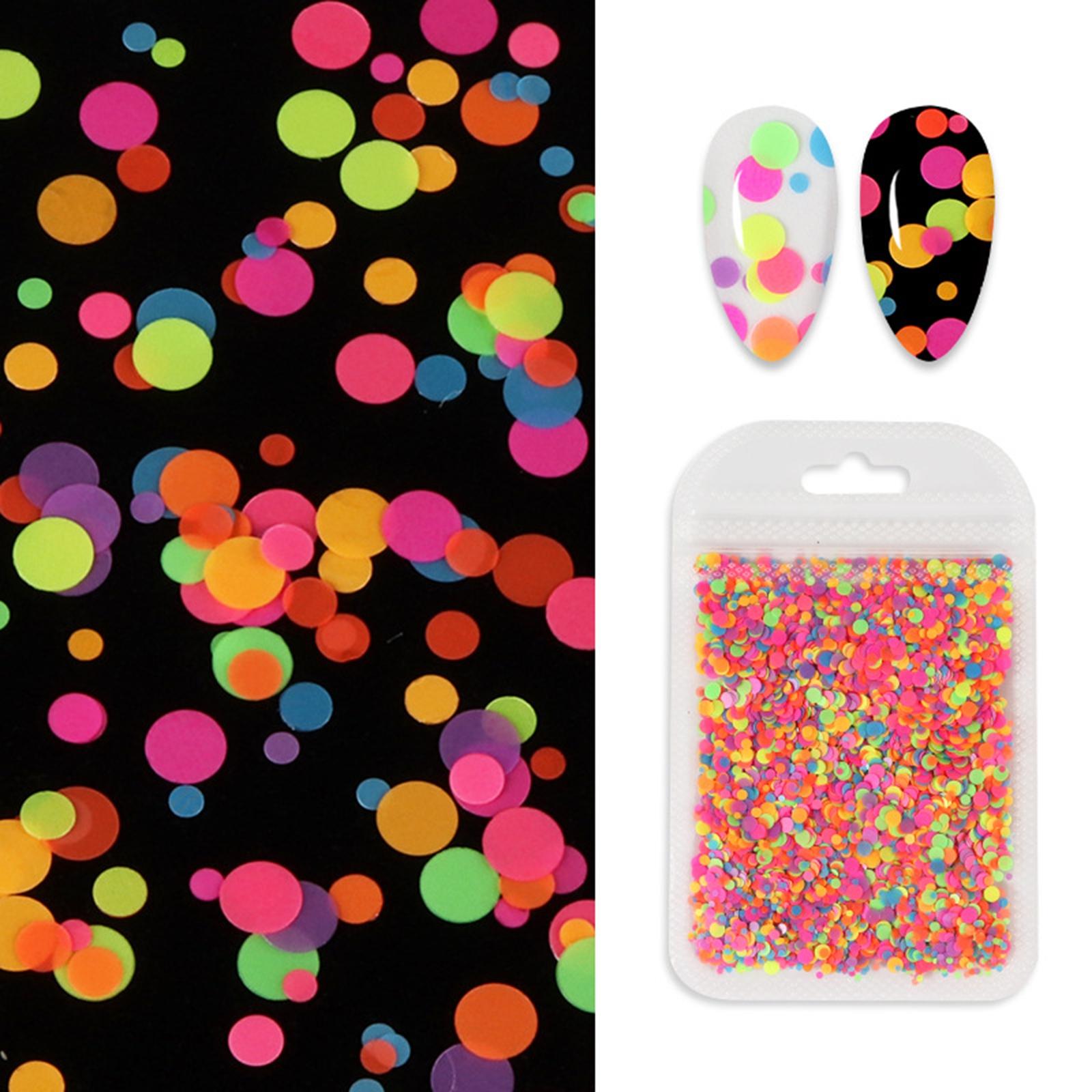 

Fluorescent Circular Nail Glitter Decoration With Nail Glitter Nail Patch One Size