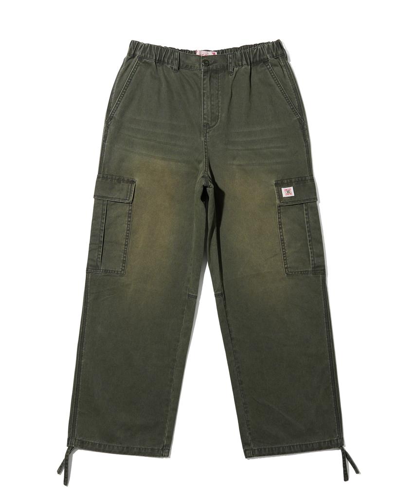 AECA Vintage Washing Cargo Wide Pants-Green
