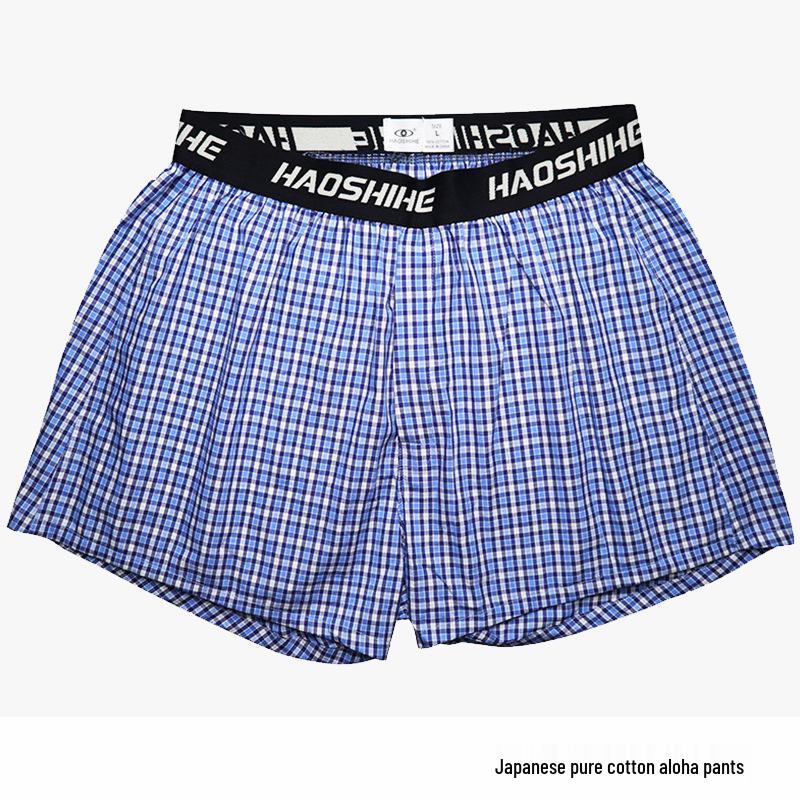 Men’s Loose Fit Plaid Cotton Boxer Briefs Pajama Pants