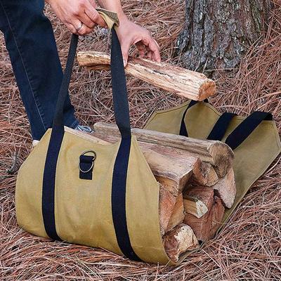 Outdoor Camping Large-capacity Firewood Storage Bag Waterproof Dual-purpose Handbag Wet Wax Canvas Logging Bag Yard Storage Bag