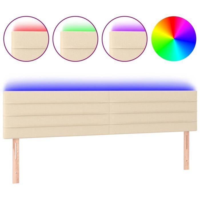 VidaXL Tête de Lit à LED Meuble de Chambre à Coucher Accessoire de Lit Double Tête de Cadre de Lit Intérieur Crème 3121763