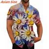 Colorful Flower Clusters Pattern Lapel Shirt For Men Plants 3D Printed Hawaiian Shirts Fashion Short Sleeve Tops Harajuku Blouse