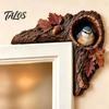 Nature Inspired Home Decor Chipmunk Tree Hollow Door Topper, Woodland Animal Frame Decor, Rustic Wood Bedroom Wall Decoration Corner Ornament