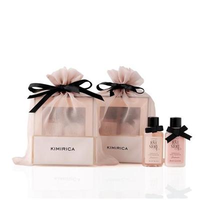Kimirica "Nothing But Love Duo" Potli Gift Set | Fragnance of Gardenia | Contains Shower Gel, Body Lotion, Loofah and Resuable Potli