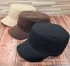 Stiff Military Hat Big Head Circumference Flat Top Hat Casual Fashion Autumn and Winter Men's Hat Casual Fashion Trendy European Version Hat