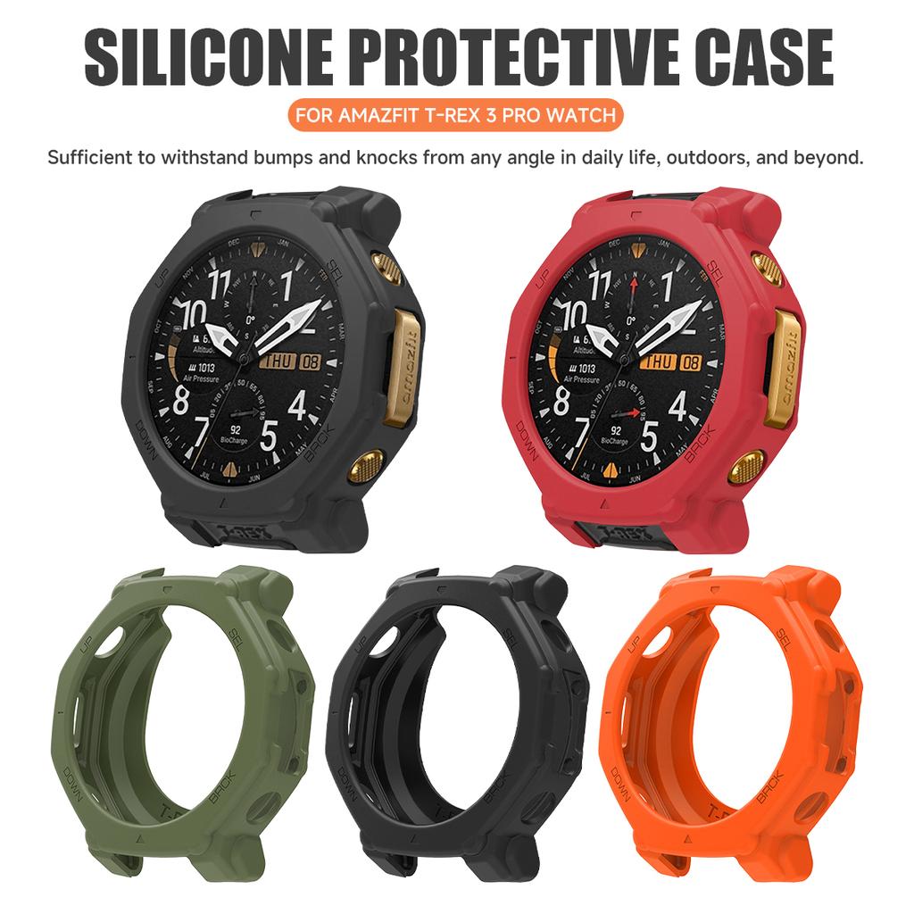 Custodia per Amazfit T-Rex 3Pro 48mm [Senza Proteggi Schermo], Custodia Protettiva Ultra Sottile Morbida in TPU con Bordi Antiurto.