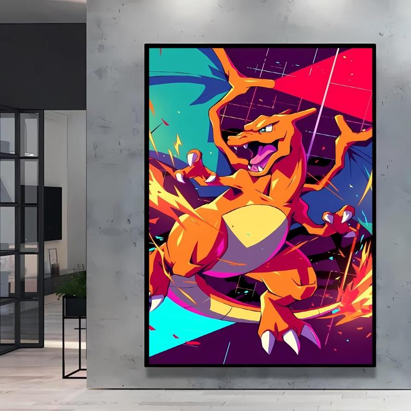 Canvas Art Wall Painting Posters Pokemon Images Pikachu Decor Painting Home Decoration Living Room Decor Paintings Kids Gift