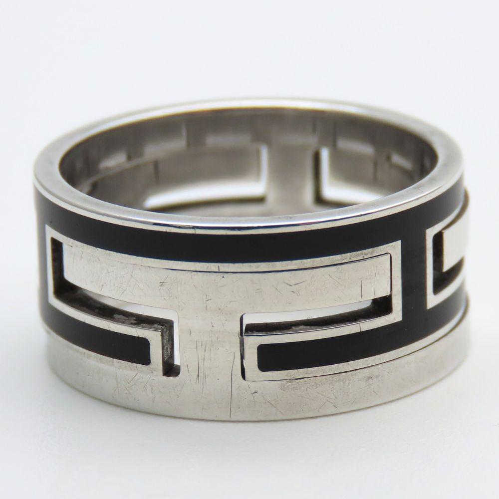 Used HERMES Ring Move ash EU#55.5 56 Silver925 7.8g Silver black Accessories