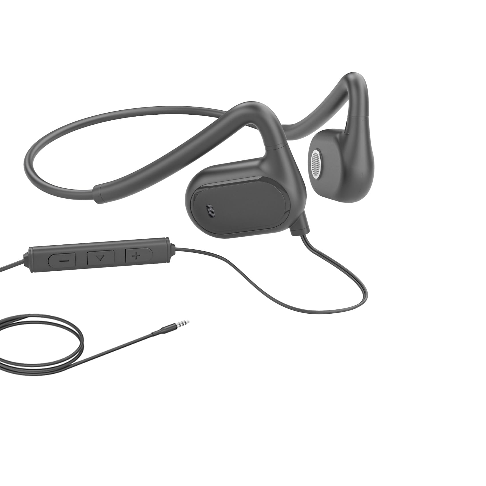

first open Wired earphones open ear with does not block volume listening while doing other clear meetings [2024 appearance, type] 3.5mm microphone, чорний