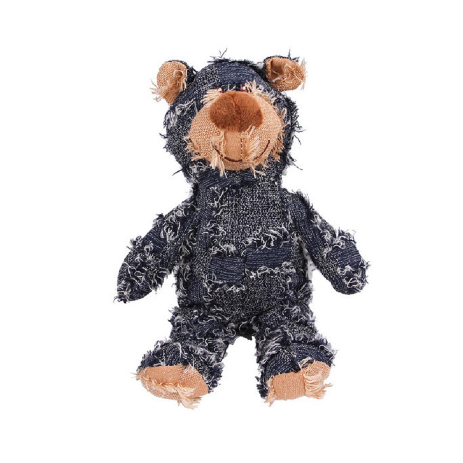 Bear Dog Toys Interactive Bear Dog Squeak Chew Toy Unbreakable Plush Puppy Toy for Small Medium Dogs